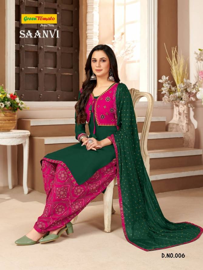 Green Tomato Saanvi Fancy Ethnic Wear Printed Ready Made Dress Collection
